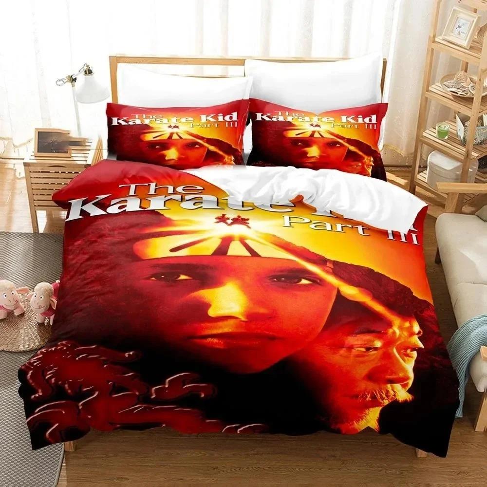 3D Print Cobra Kai Karate Beddengoedset Dekbedovertrek Bedset Quiltovertrek Kussensloop Dekbed King Queen Size Jongens Volwassen Beddengoed