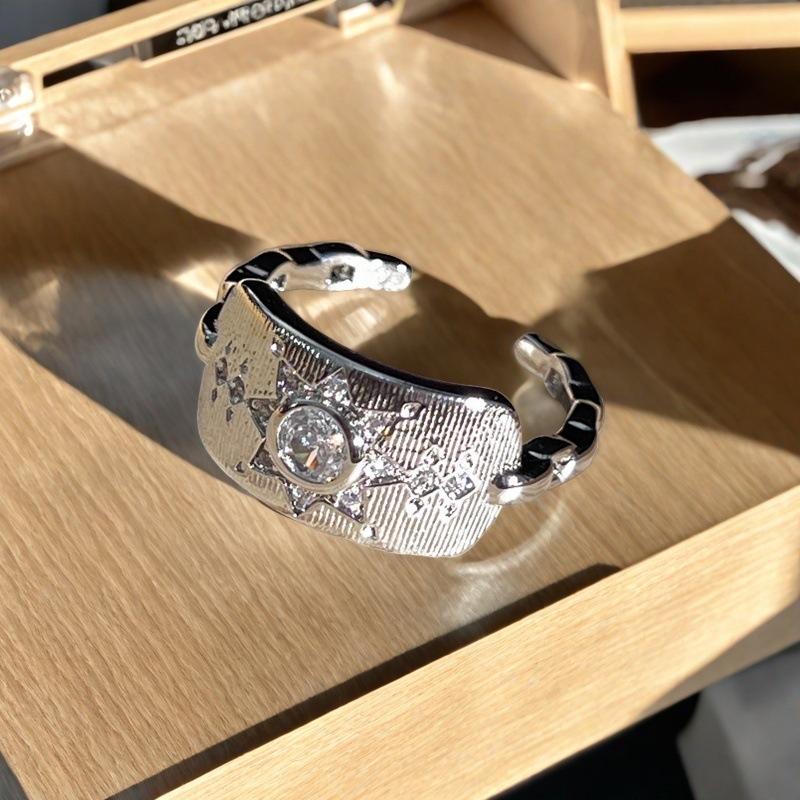 Fashion Light Luxury Iris Cross Open Ring Femininity High Sense Niche Design Exquisite Ring