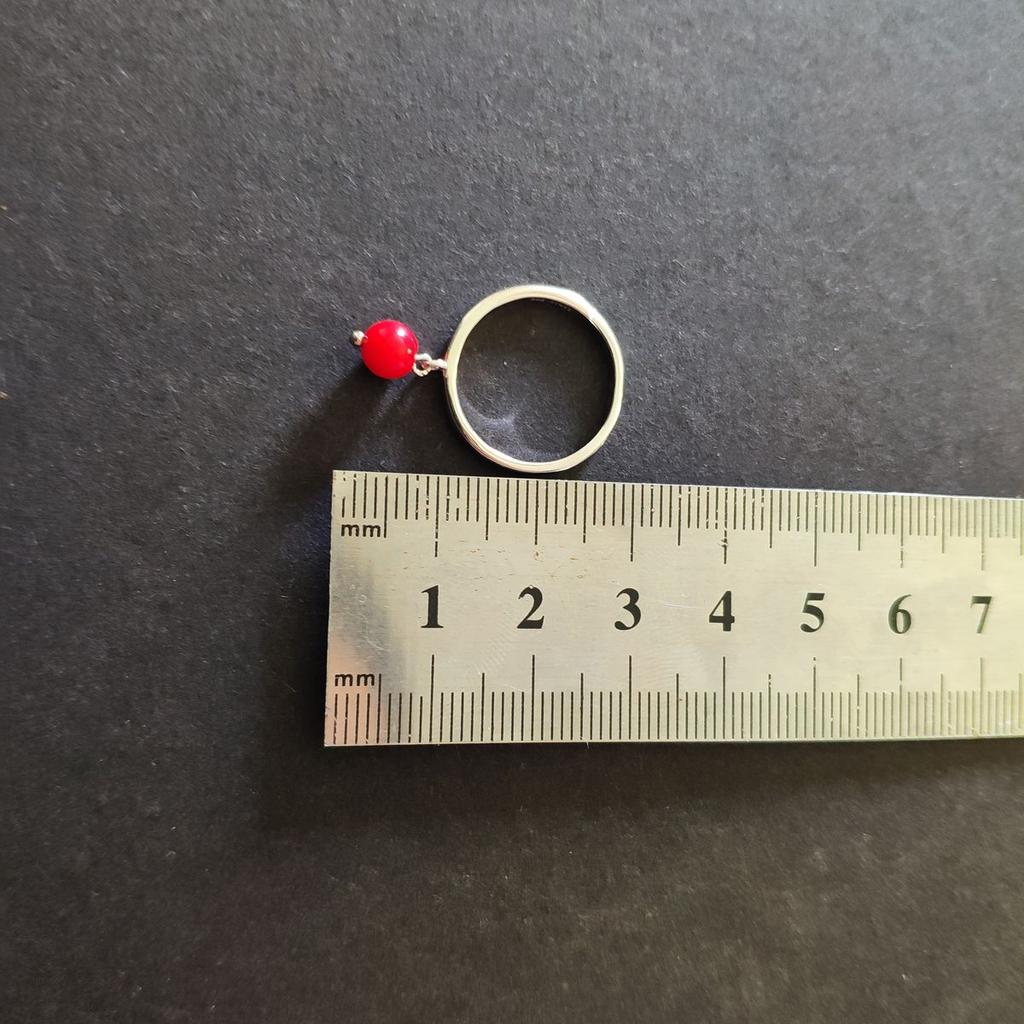 Zilveren ring met koraal, gewicht van het product 1,65 gr (2145585)