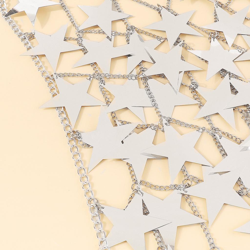 Exaggerated Star Sequins Splicing Chest Ornaments Sexy Creative Street Shot Hollow Chain Neck Body Chain