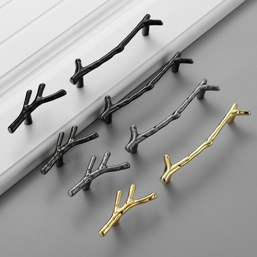 Tree Branch Twig Zinc Alloy Wardrobe Cabinet Pulls Door Handle Drawer Knobs