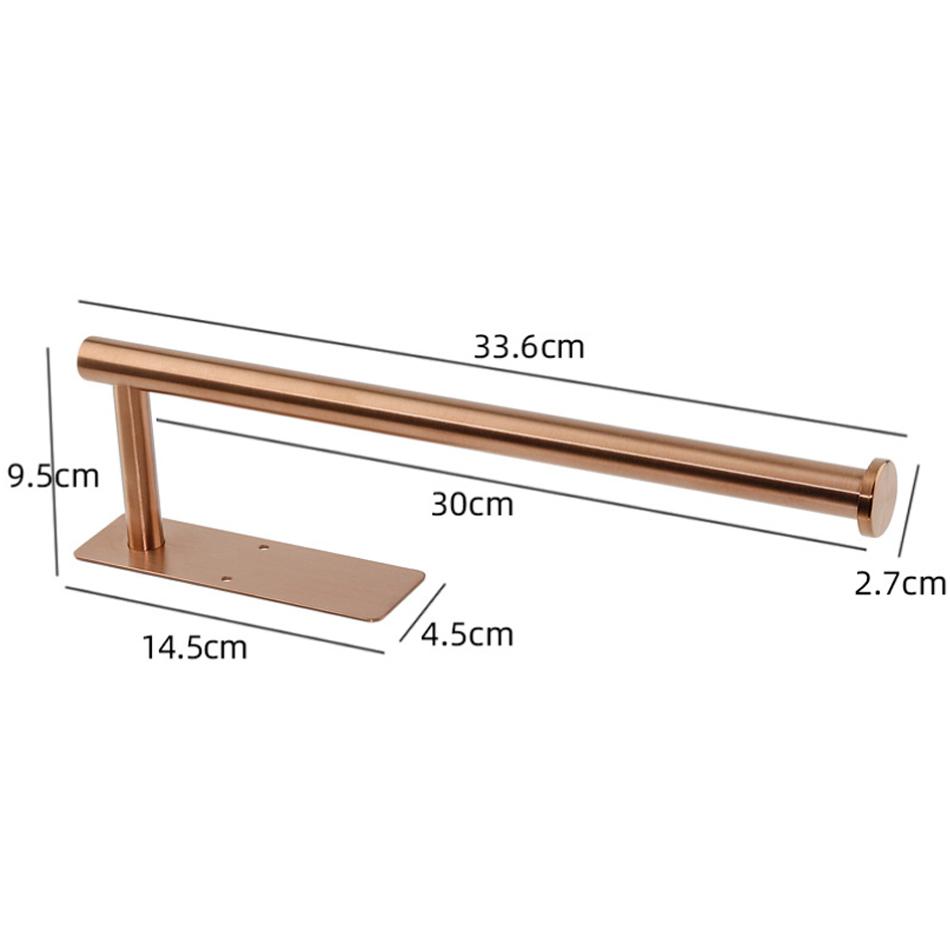 304 Stainless Steel Paper Holder Adhesive Wall Rose Gold Bathroom Kitchen Toilet Paper Towel Holder Tissue Roll Hanger Bar Rail