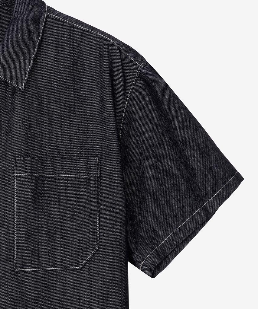 MINDBRIDGE Non-Faded Denim Oversized Short Sleeve Shirt Myws3153