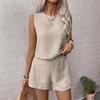 A New Summer Fashion Loose and Elegant Sleeveless Top and Shorts Two-piece Set for Women