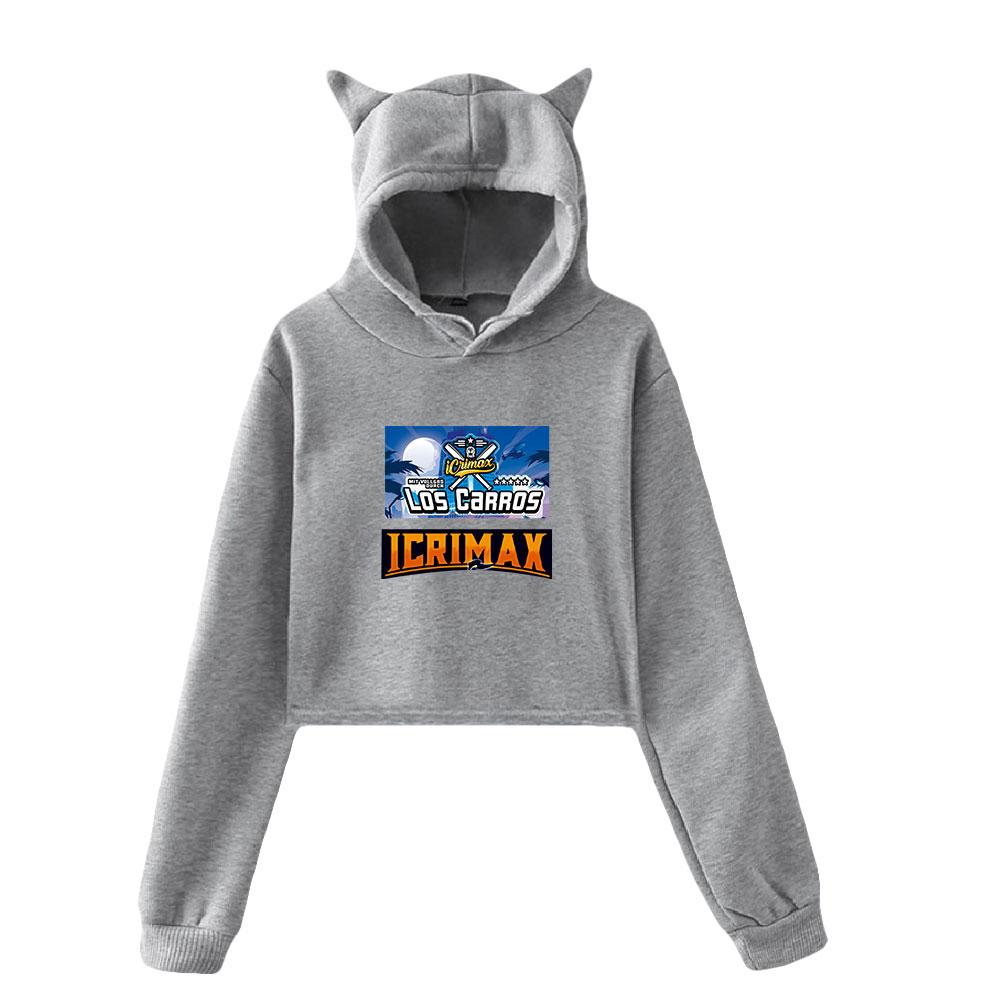 Cat Ear Hoodies Sweatshirt Icrimax for Women Sexy Pink Color Fashion Autumn Streetwear Cool Clothes