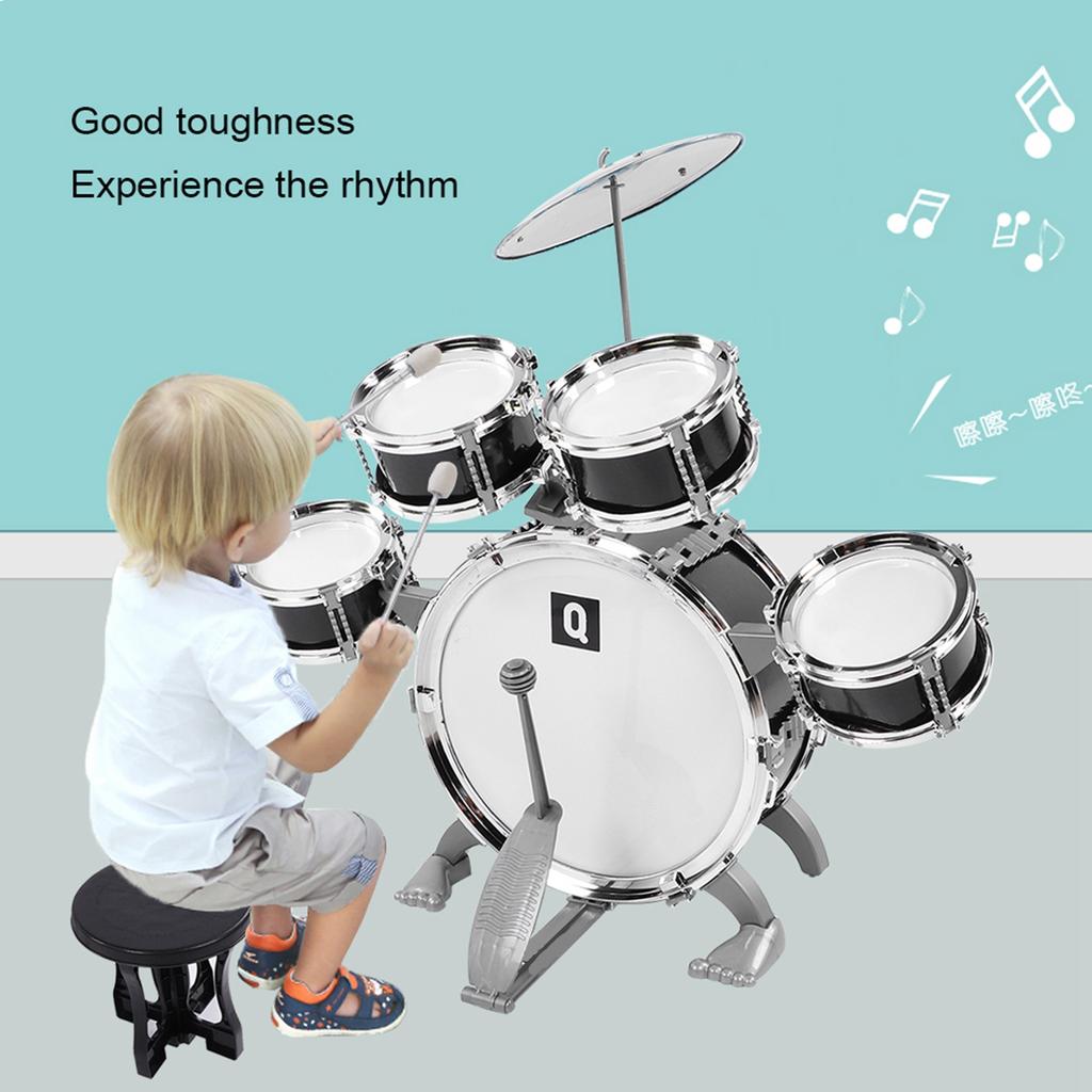 Children Drum Set Educational Musical Instrument Baby Boy Toy for BeginnersBlack