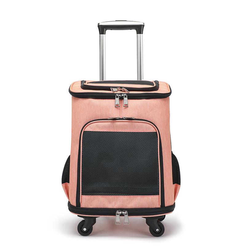 Large Capacity Foldable Pet Carrier & Backpack - Breathable & Rolling Suitcase for Pets
