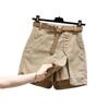 Women's High-Waist A-Line Cotton Skort with Belt - Summer 2025 Korean Style, Versatile Fashion