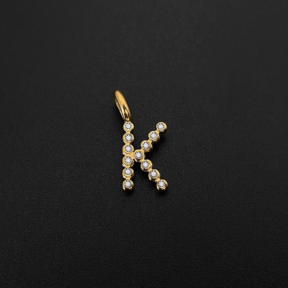 eManco Stainless Steel Style 26-Letter Pendant with Crystal Elements Suitable for Daily Wear Dating Social Fashion Jewelry