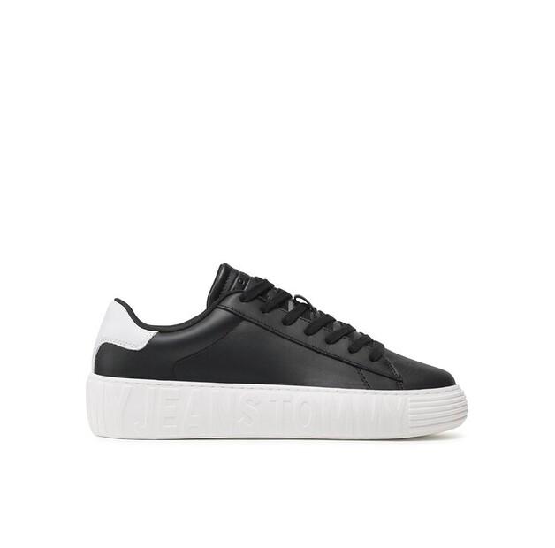 

Мужские кроссовки Tommy Jeans Кеды кожаная подошва em0em01159 чёрные 44