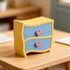 DollHouse Cabinet, Miniature Drawer Cabinet, Simulation DIY Scene Model Decor, Decorative Storage Dresser for Dollhouse Furniture Pretend Play Props