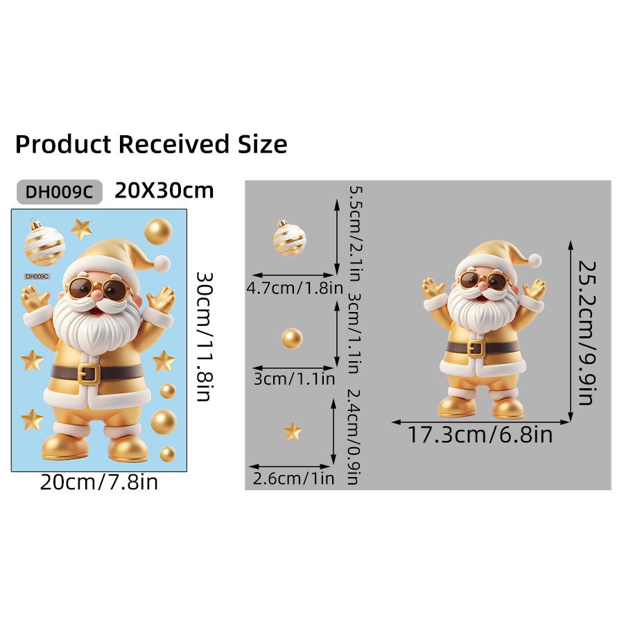 Christmas Snowflake Elk Snowman Glass Sticker Noel Ornaments Xmas Wall Stickers Merry Christma Decor Happy New Year Sticker