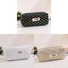 Canvas Pencil Case Large Capacity For Student Organizers With Sparkling Diamond Pattern Design