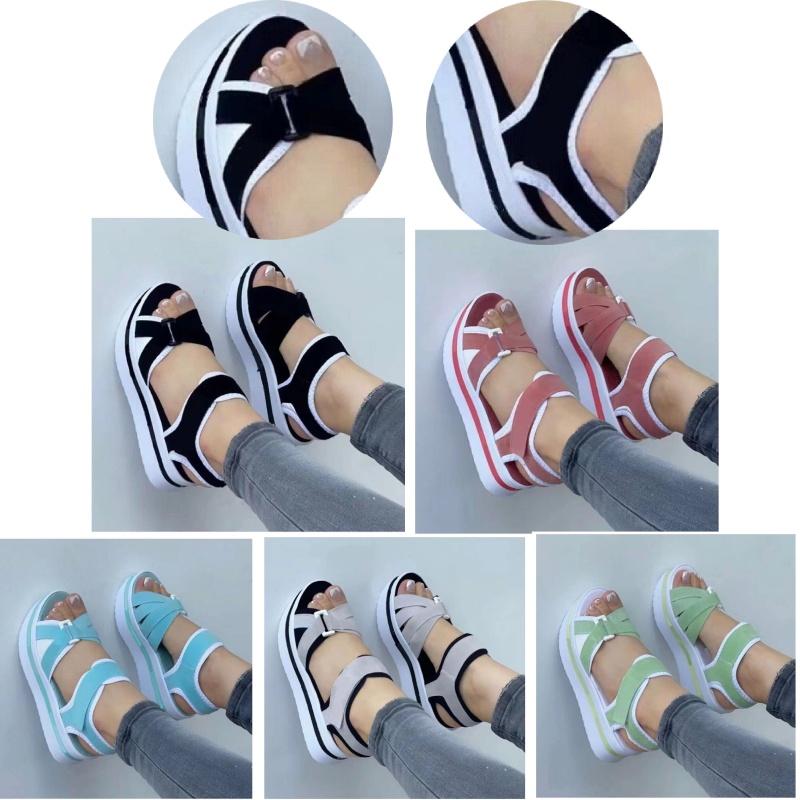 Stylish And Trendy Women's Flip Flops With Magic Tape And Cross Straps