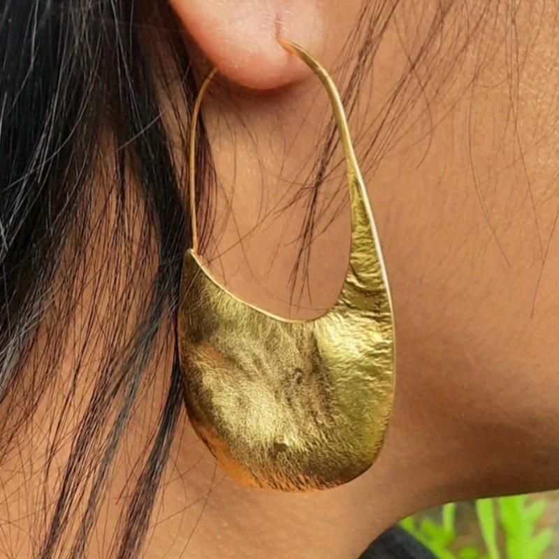 Able Golden Color Hoop Earrings, Free Spirited. Thin and Lightweight Pendant Earrings.