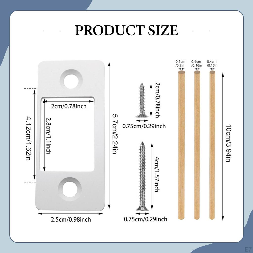 Restorer Strike Plate Door Backplate Easy Repair Stainless Steel Narrow Side and Large Hole for
