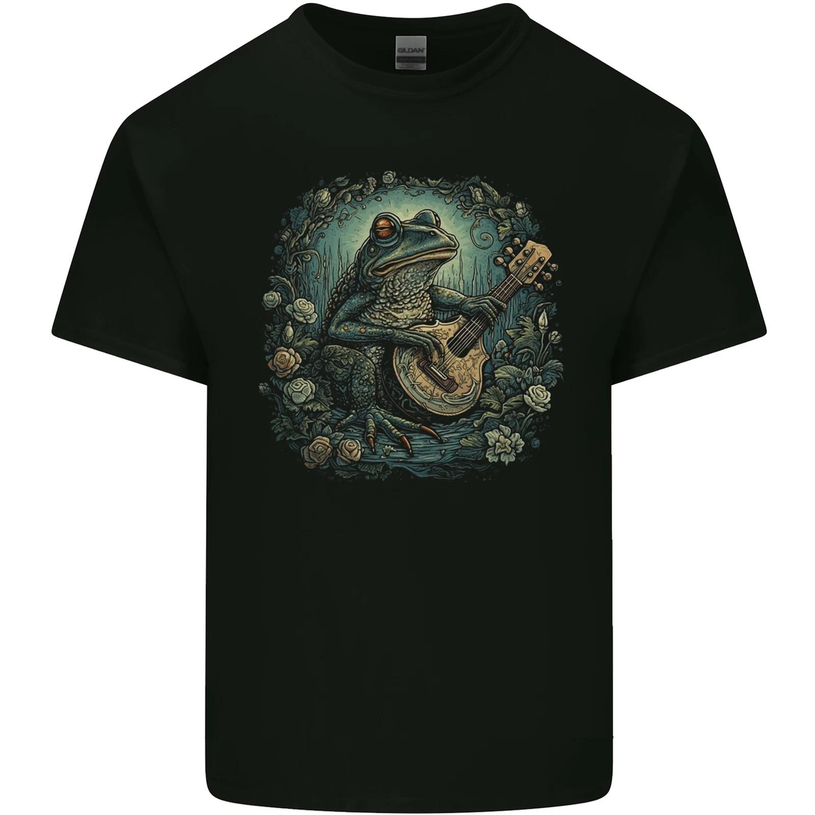 A Chilled Out Frog Playing the Guitar Kids T-Shirt Childrens S