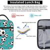 Soccer Insulated Lunch Bag for Women Men Reusable Lunch Box for Work School Picnic Beach Cooler Thermal Lunch Bag for Boys Girls