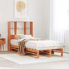 Vidaxl Bed With Shelf, Without Mattress, Waxed Brown, 100X200 Cm, Wood