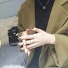 Niche Design Sense Micro-Set Ring, Female Tide Cool Student Cold Wind Round Ring Zircon Advanced Sense Index Finger Ring