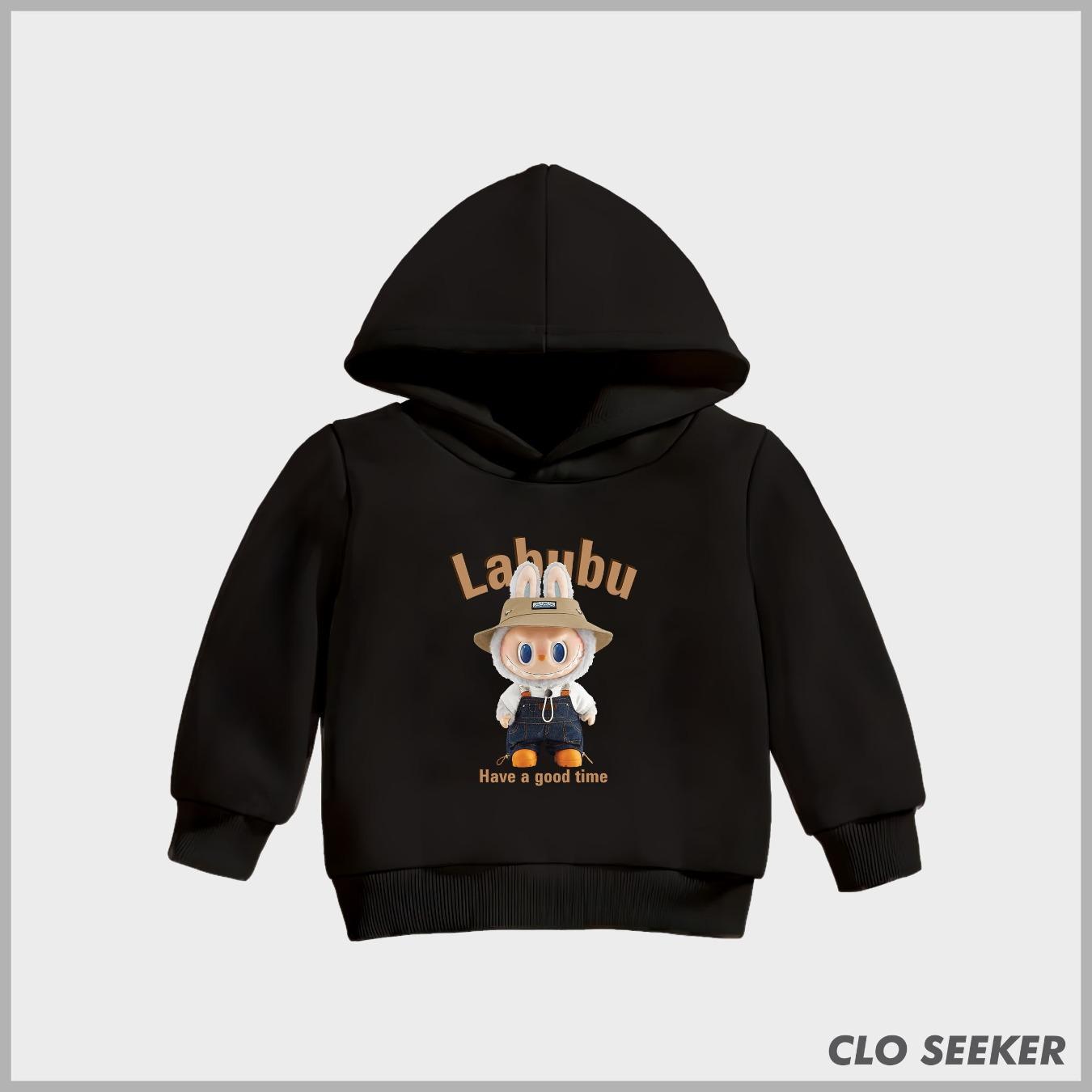 

Labubu Children s Hooded Hoodie Casual Fashionable Cute Cartoon Printed Suitable Boys Girls 110-160cm 110