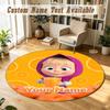 Round Rug Custom NameMasha and the Bear Cartoon Pattern Non Slip Carpet Home Floor Decor