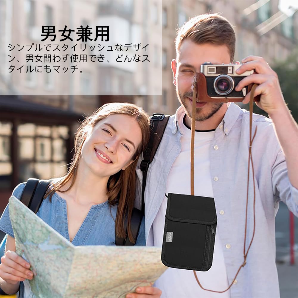 KDSSYFT Passport Neck Security Pouch with Storage for Airline and Unisex Travel Pouch with Adjustable Strap Case, RFID-Proof Pouch, Ultra-Thin,