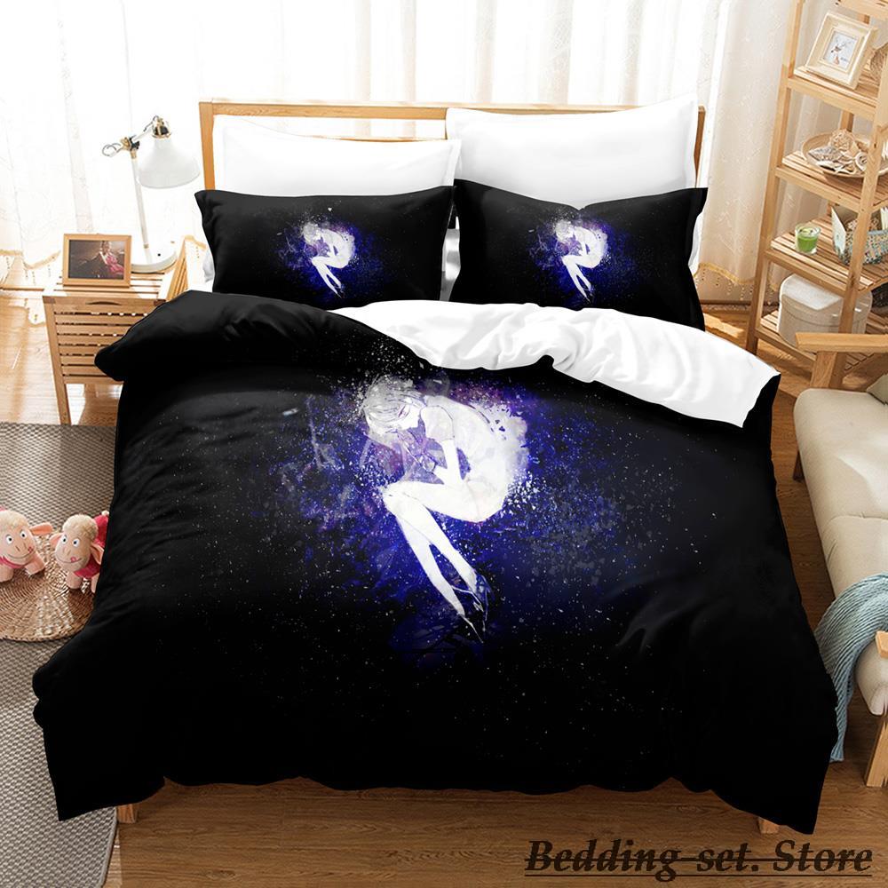 2023 Houseki No Kuni Bedding Set Cartoon Anime three-piece Set Adult Kid Bedroom Duvetcover Sets 3D Kawaii Girls Duvet Cover