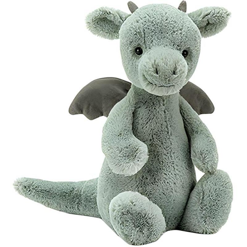 JELLYCAT Mythical Animals Series Shy Little Dragon Cute Light Grey Green Doll Plush Doll 18cm/31cm/51cm/108cm Height