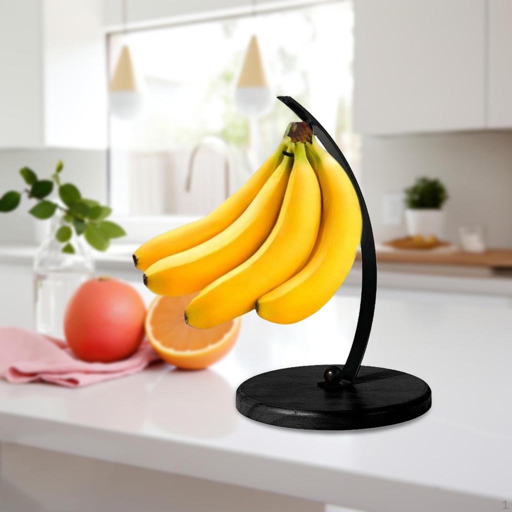 Bananenhalter Hänger Stabil Modern Hält Früchte Frisch Hakenleiste mit Holzsockel für Schlafzimmer