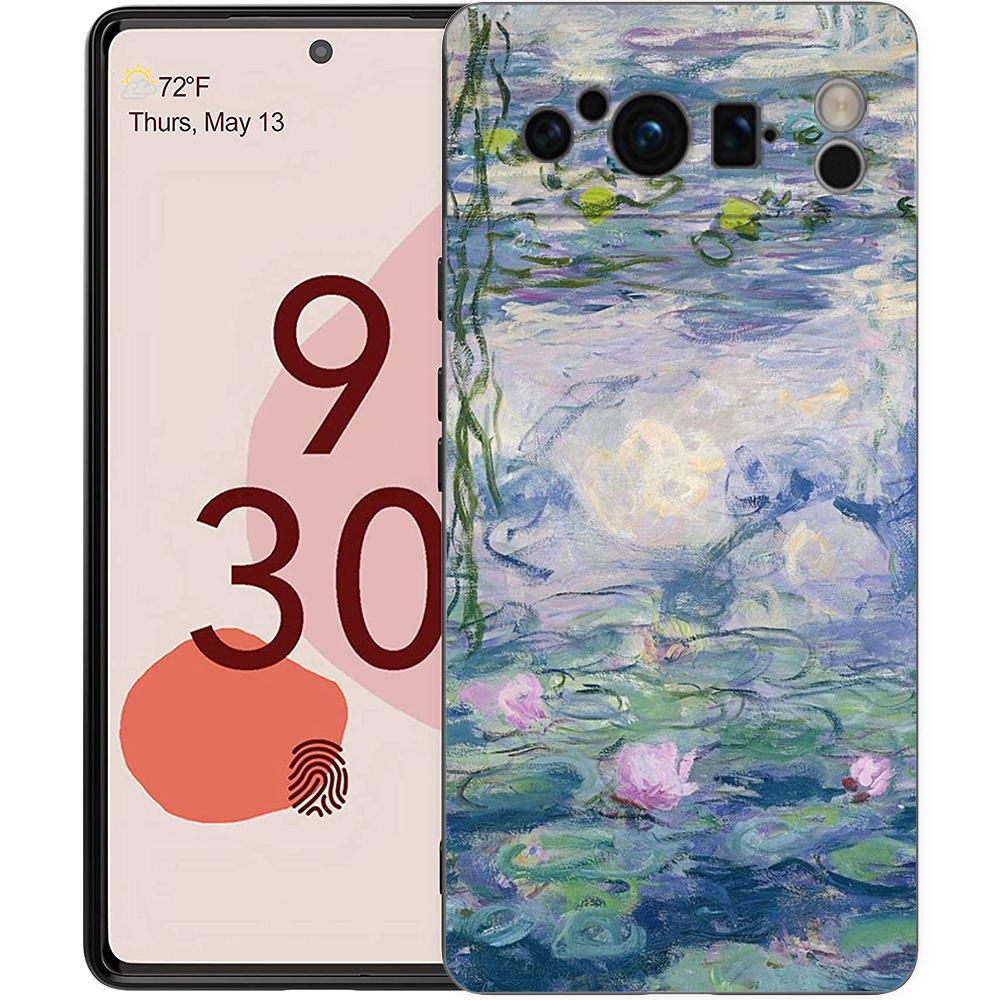 Claude Monet Impressionism Painter For Google Pixel 8 7 6 Pro 6A 5G Black Phone Case Soft Shockproof Back Cover TPU Shell Coque