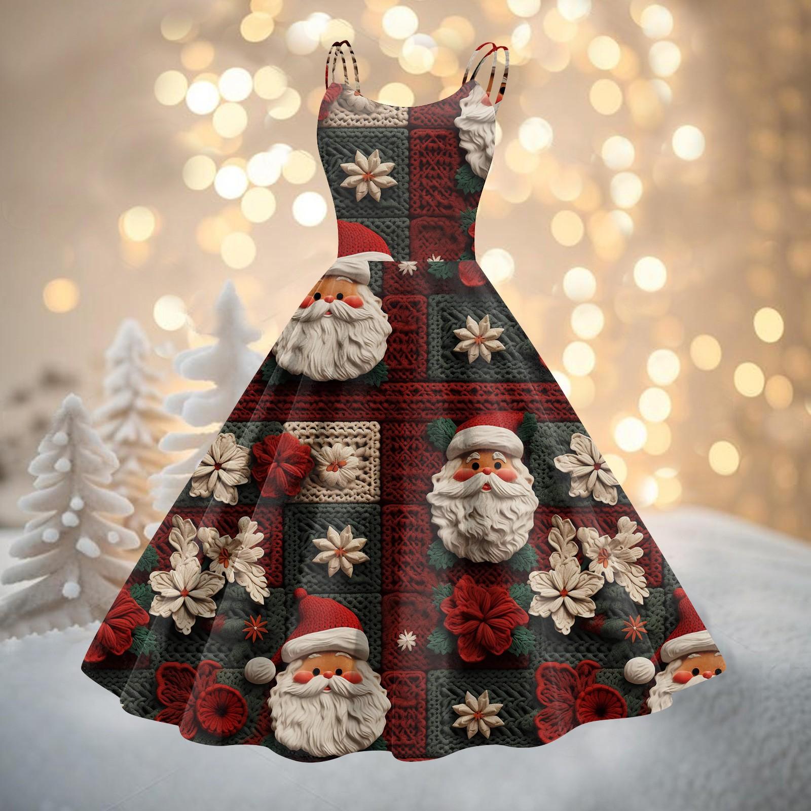 

Женское модное сексуальное коктейльное платье без бретелек с рождественским принтом в стиле панк, винтажное платье. XL винный