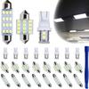 24PCS Car LED Combo Set: T10 Reading, License Plate, Interior Lights