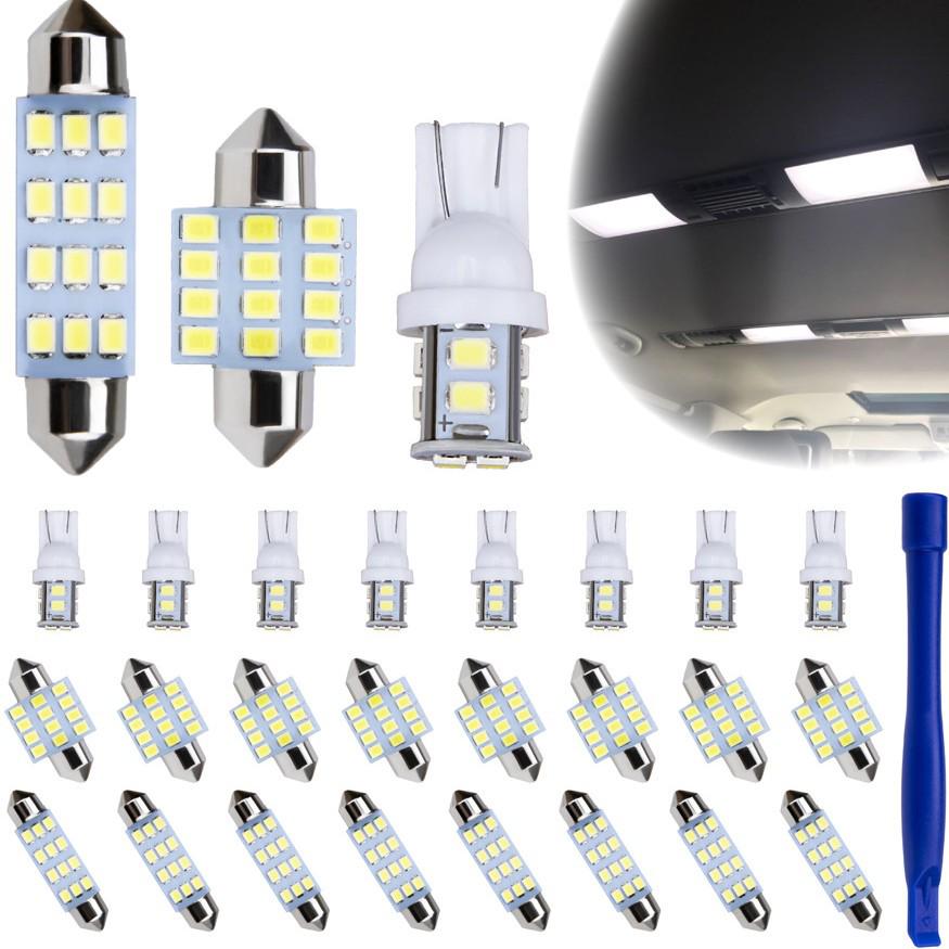 24PCS Car LED Combo Set: T10 Reading, License Plate, Interior Lights