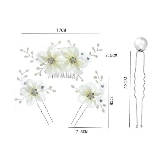 Harukita Hair Accessories Headpiece Hair Comb Headband Bridal Wedding Formal Kimono Flower Crown Pearl for Ceremonies Parties Graduations