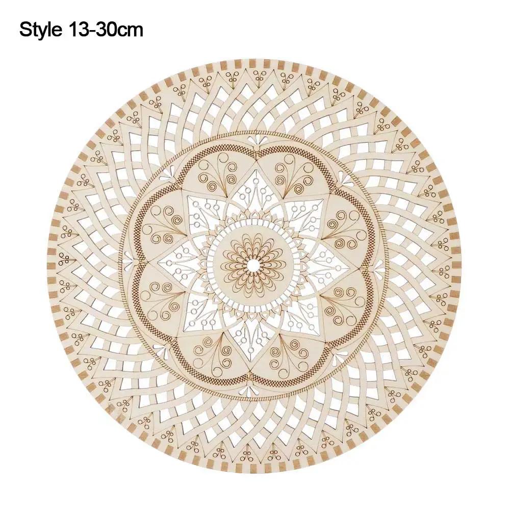 Flower Of Life Energy Mat Slice Wood Base Wooden Wall Sign Laser Cut Handmade Coasters Making Sacred Geometry Ornament Decor