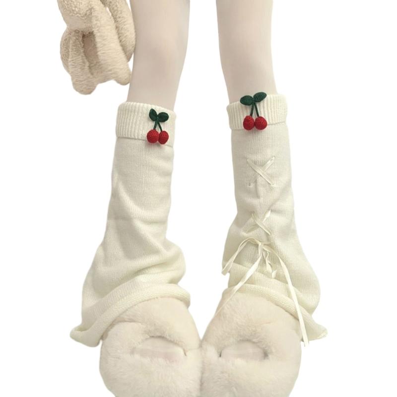 Womens Knee High Leg Warmer Socks Knitting Ankle High Bandage Leg Sleeve Boot Long Tube Knitted Leg Sleeve Calf Covers 1