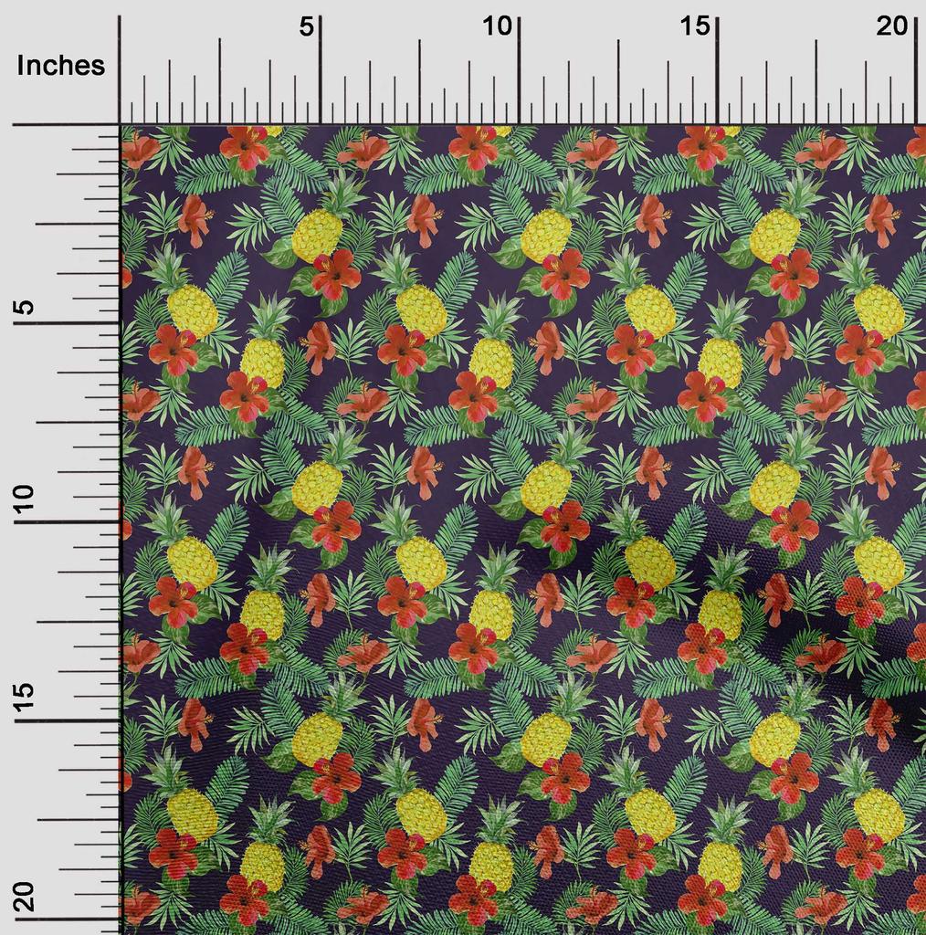 oneOone Cotton Poplin Black Fabric Tropical Leaf Sewing Craft Projects Fabric Prints By Yard 42 Inch