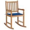 Día Y Noche - Día Y Noche Solid Teak Wood Rocking Chair with Royal Blue Cushion