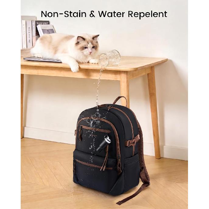 LOVEVOOK Laptop Backpack with Cute Pendant,17.3 Inch Travel Work Backpack Computer Laptop Bag with Large Cup Holder,Waterproof Nurse Teacher College