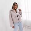 2024 Autumn/Winter Women's Solid Color Wool Coat with Pocket and Button Row