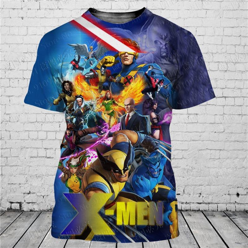 T-shirt 3D tendance pour homme avec impression de personnage de dessin animé populaire été manches courtes ample et accrocheur