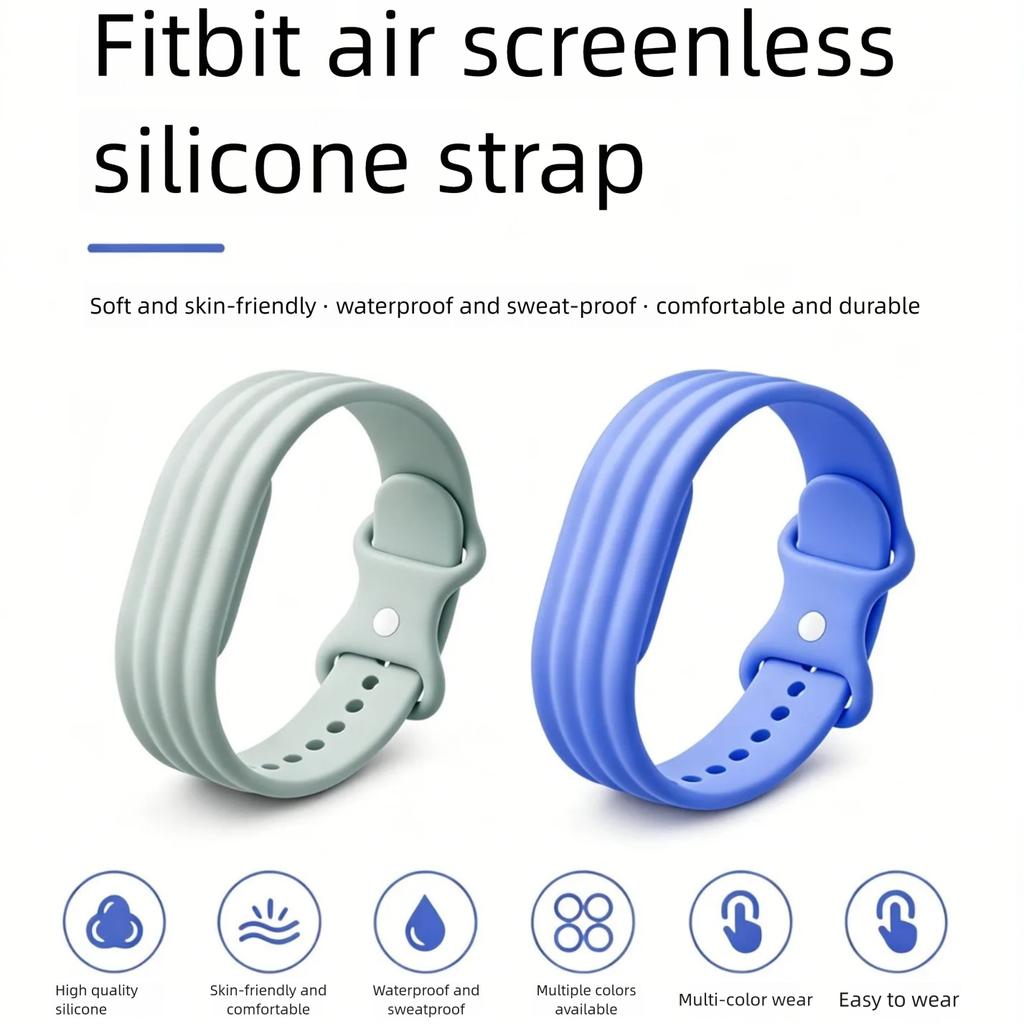 Einfarbiges Silikon-Sportarmband Kompatibel mit Google Fitbit Air Fitness-Tracker Armband für Aktive Wear