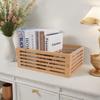 Bamboo Storage Boxes, Wooden Boxes, Medium and Large, Set of 2, Stylish, for Small Items, Fruit, Books, Clothes, Condiments, Kitchen, Bookcase, Clothe