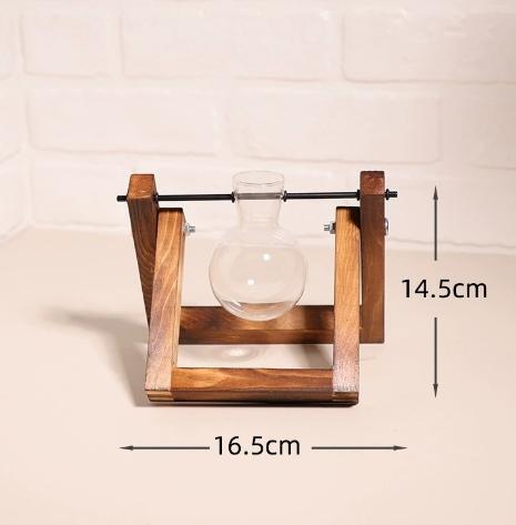 Kreativer Holzrahmen Hydrokultur-Vase, Grüne Ananas Glasvase, Blumenarrangement-Behälter, Schreibtischdekoration, Heimdeko