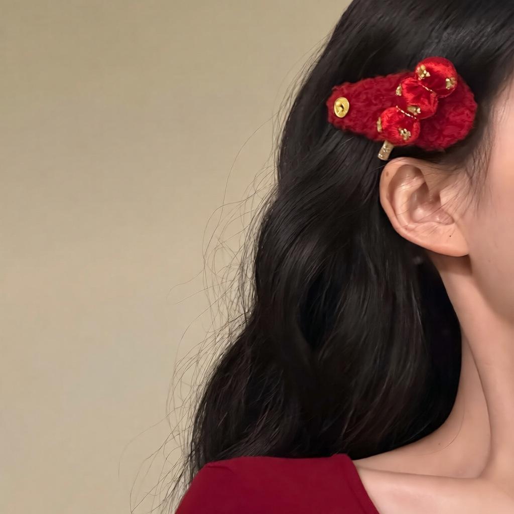 Pince à Cheveux Exquise Pièce de Monnaie Tanghulu Chinoise – Accessoire de Nouvel An Tendance et Polyvalent pour Femmes