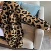 Women Leopard Jackets Furry Casual Vintage Coats Lady Baggy Designed Clothes