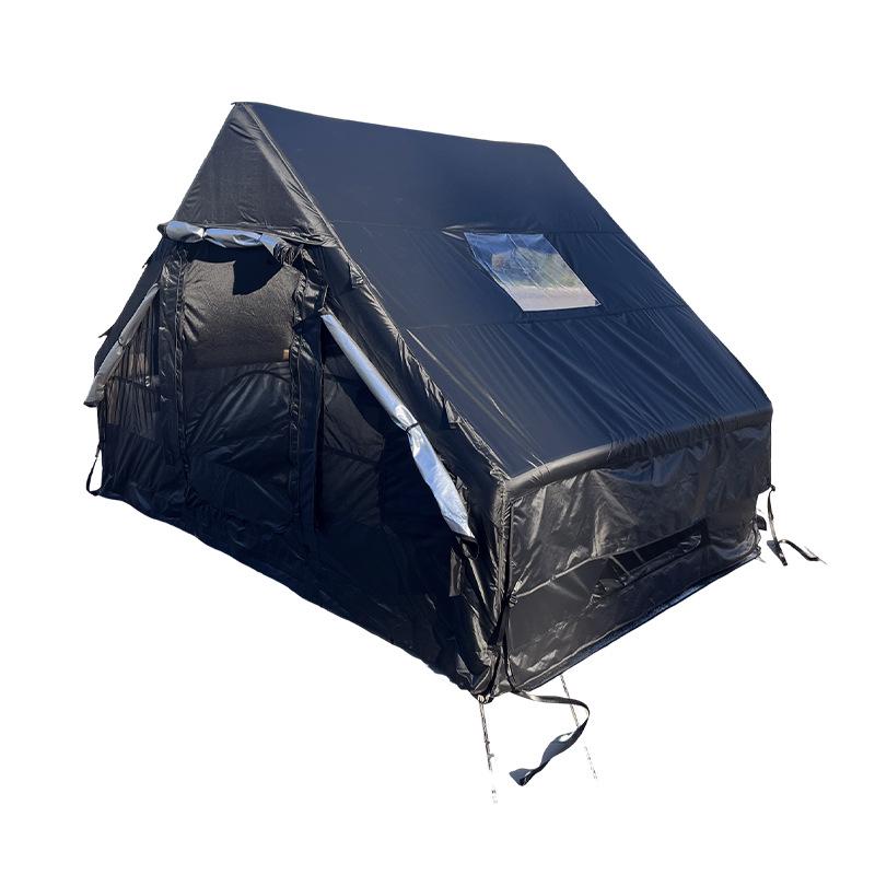 Windproof & Rainproof Inflatable Camping Tent, 6.3 Sq Ft, Black Oxford Cloth