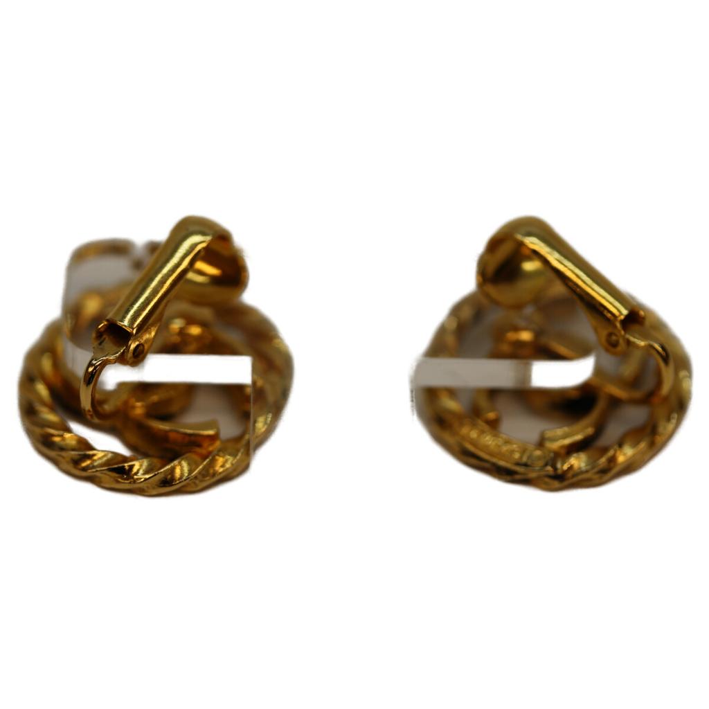 Chanel Gold Plated Circle CC Logos Earrings Earring goldUsed
