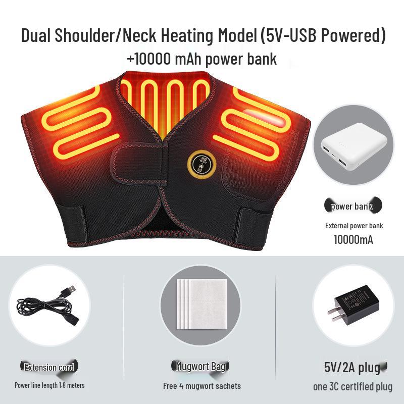Rechargeable Electric Shoulder Heating Pad for Cervical Relief & Physiotherapy Shawl